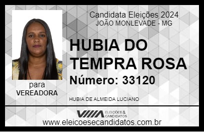 Candidato HUBIA DO TEMPRA ROSA 2024 - JOÃO MONLEVADE - Eleições