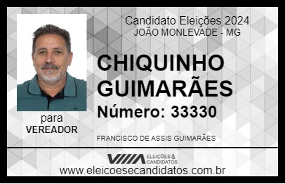 Candidato CHIQUINHO GUIMARÃES 2024 - JOÃO MONLEVADE - Eleições