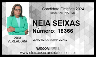 Candidato NEIA SEIXAS 2024 - DIAMANTINA - Eleições