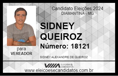 Candidato SIDNEY QUEIROZ 2024 - DIAMANTINA - Eleições