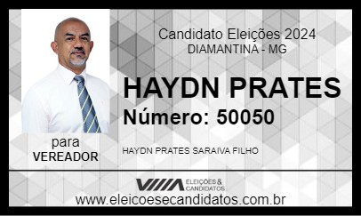 Candidato HAYDN PRATES 2024 - DIAMANTINA - Eleições