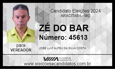 Candidato ZÉ DO BAR 2024 - ARACITABA - Eleições