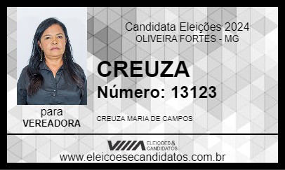 Candidato CREUZA 2024 - OLIVEIRA FORTES - Eleições