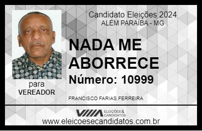 Candidato NADA ME ABORRECE 2024 - ALÉM PARAÍBA - Eleições