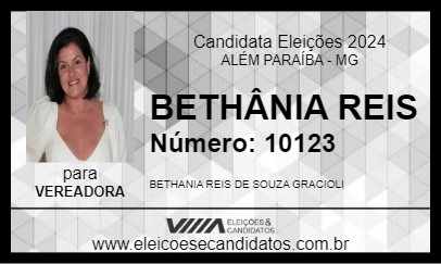 Candidato BETHÂNIA REIS 2024 - ALÉM PARAÍBA - Eleições