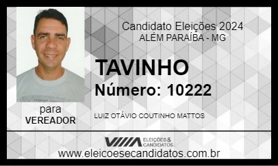 Candidato TAVINHO 2024 - ALÉM PARAÍBA - Eleições