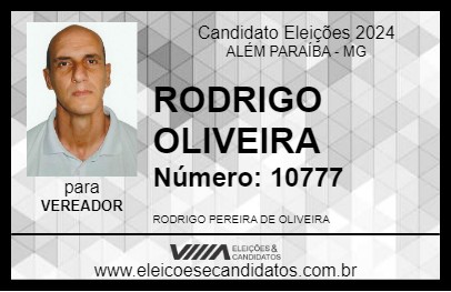 Candidato RODRIGO OLIVEIRA 2024 - ALÉM PARAÍBA - Eleições