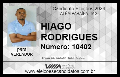 Candidato HIAGO RODRIGUES 2024 - ALÉM PARAÍBA - Eleições