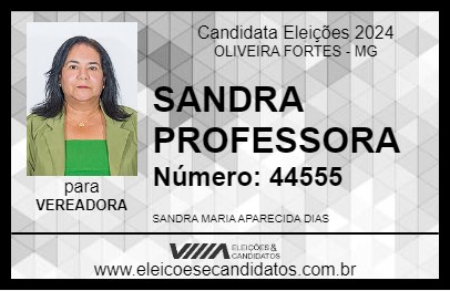 Candidato SANDRA PROFESSORA 2024 - OLIVEIRA FORTES - Eleições