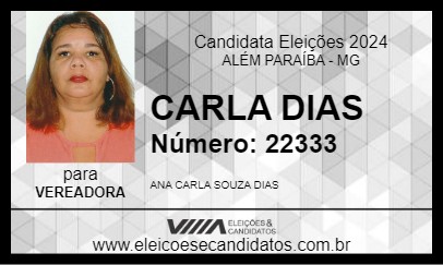 Candidato CARLA DIAS 2024 - ALÉM PARAÍBA - Eleições