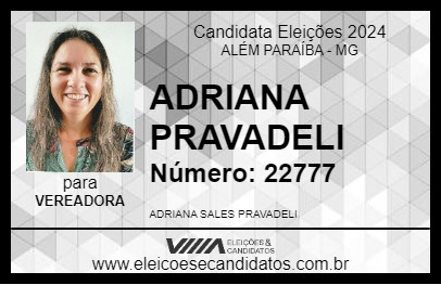 Candidato ADRIANA PRAVADELI 2024 - ALÉM PARAÍBA - Eleições