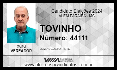 Candidato TOVINHO 2024 - ALÉM PARAÍBA - Eleições