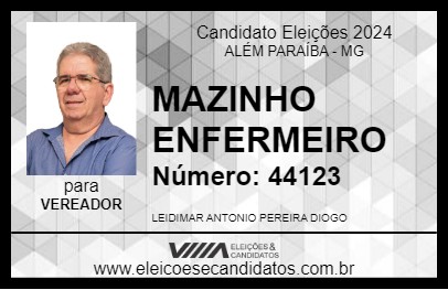 Candidato MAZINHO ENFERMEIRO 2024 - ALÉM PARAÍBA - Eleições