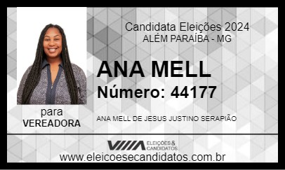 Candidato ANA MELL 2024 - ALÉM PARAÍBA - Eleições