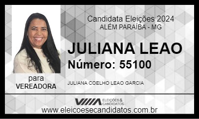 Candidato JULIANA LEAO 2024 - ALÉM PARAÍBA - Eleições