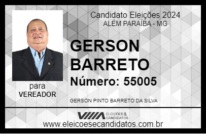 Candidato GERSON BARRETO 2024 - ALÉM PARAÍBA - Eleições