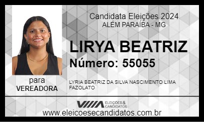 Candidato LIRYA BEATRIZ 2024 - ALÉM PARAÍBA - Eleições