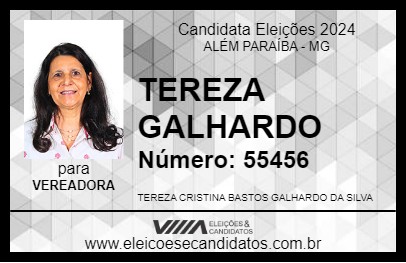 Candidato TEREZA GALHARDO 2024 - ALÉM PARAÍBA - Eleições