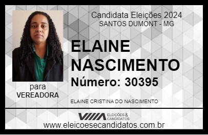 Candidato ELAINE NASCIMENTO 2024 - SANTOS DUMONT - Eleições