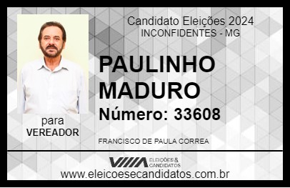 Candidato PAULINHO MADURO 2024 - INCONFIDENTES - Eleições