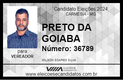 Candidato PRETO DA GOIABA 2024 - CARMÉSIA - Eleições