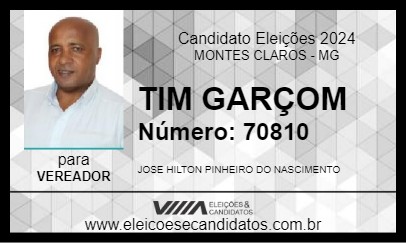 Candidato TIM GARÇOM 2024 - MONTES CLAROS - Eleições