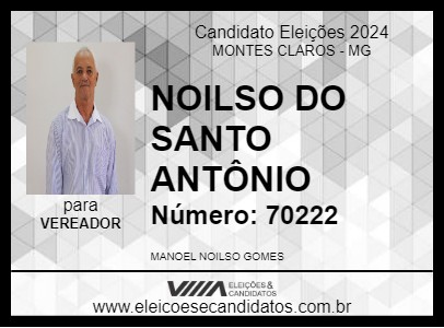 Candidato NOILSO DO SANTO ANTÔNIO 2024 - MONTES CLAROS - Eleições