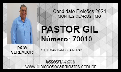 Candidato PASTOR GIL 2024 - MONTES CLAROS - Eleições