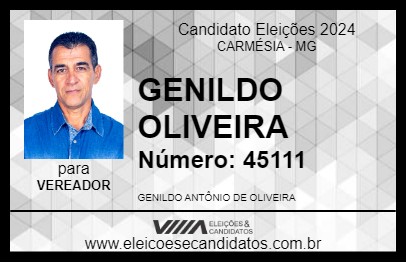 Candidato GENILDO OLIVEIRA 2024 - CARMÉSIA - Eleições