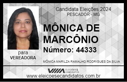 Candidato MÔNICA DE MARCÔNIO 2024 - PESCADOR - Eleições