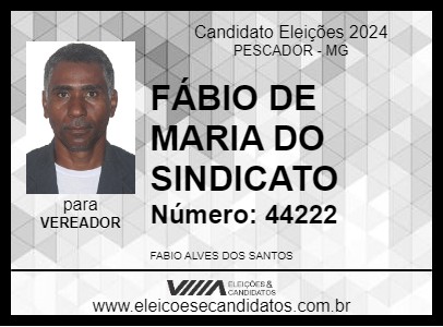 Candidato FÁBIO DE MARIA DO SINDICATO 2024 - PESCADOR - Eleições