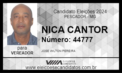 Candidato NICA CANTOR 2024 - PESCADOR - Eleições