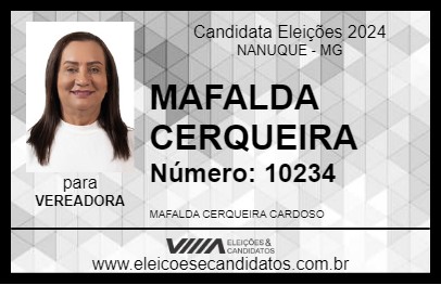 Candidato MAFALDA CERQUEIRA 2024 - NANUQUE - Eleições