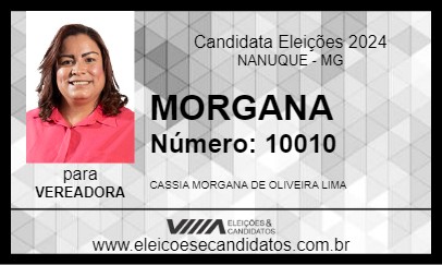 Candidato MORGANA ASSISTENTE SOCIAL 2024 - NANUQUE - Eleições