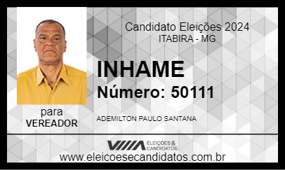 Candidato INHAME 2024 - ITABIRA - Eleições