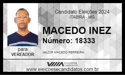 Candidato MACEDO INEZ 2024 - ITABIRA - Eleições