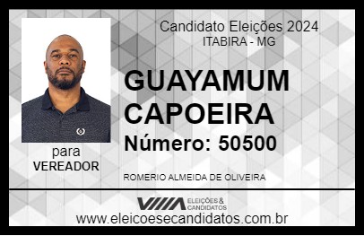 Candidato GUAYAMUM CAPOEIRA 2024 - ITABIRA - Eleições