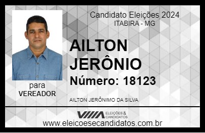 Candidato AILTON JERÔNIO 2024 - ITABIRA - Eleições