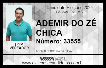 Candidato ADEMIR DO ZÉ CHICA 2024 - PASSABÉM - Eleições