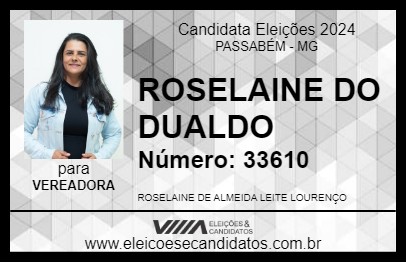 Candidato ROSELAINE DO DUALDO 2024 - PASSABÉM - Eleições