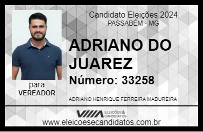 Candidato ADRIANO DO JUAREZ 2024 - PASSABÉM - Eleições