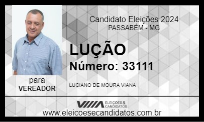 Candidato LUÇÃO 2024 - PASSABÉM - Eleições