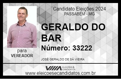 Candidato GERALDO DO BAR 2024 - PASSABÉM - Eleições