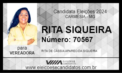 Candidato RITA SIQUEIRA 2024 - CARMÉSIA - Eleições