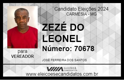 Candidato ZEZÉ DO LEONEL 2024 - CARMÉSIA - Eleições