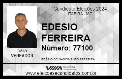 Candidato EDESIO FERREIRA 2024 - ITABIRA - Eleições