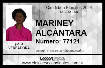 Candidato MARINEY ALCÂNTARA 2024 - ITABIRA - Eleições