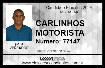 Candidato CARLINHOS MOTORISTA 2024 - ITABIRA - Eleições