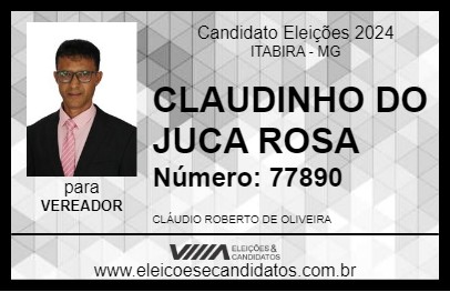 Candidato CLAUDINHO DO JUCA ROSA 2024 - ITABIRA - Eleições