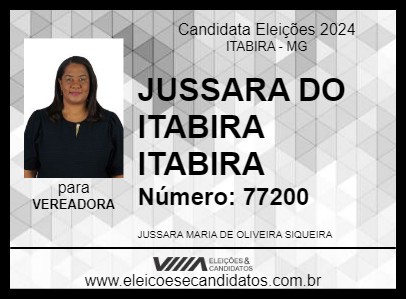 Candidato JUSSARA DO ITABIRA ITABIRA 2024 - ITABIRA - Eleições